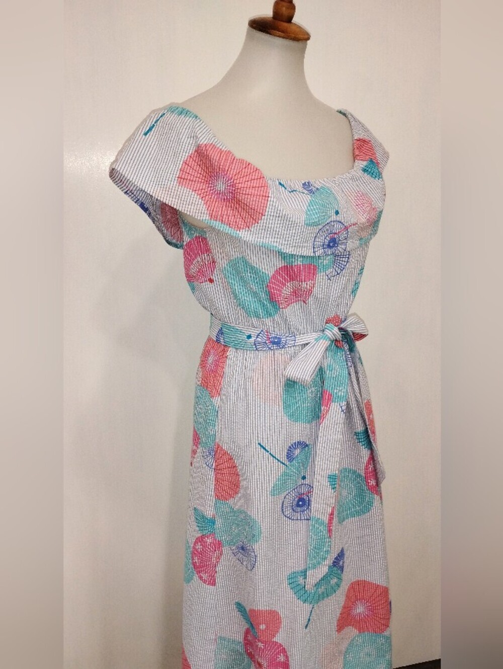 TORY RICHARD LINEN SEERSUCKER SUMMER DRESS NWOT